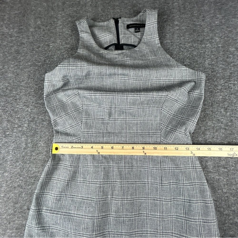 Banana Republic Checkered Grey/White Midi Dress Sleeveless Halter - Picture 6 of 6